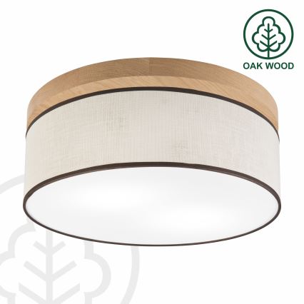 Brilagi - Iluminação de teto BELLADONNA 2xE27/15W/230V diâmetro 40 cm creme/carvalho