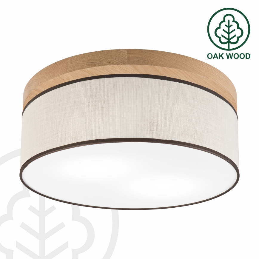 Brilagi - Iluminação de teto BELLADONNA 2xE27/15W/230V diâmetro 40 cm creme/carvalho