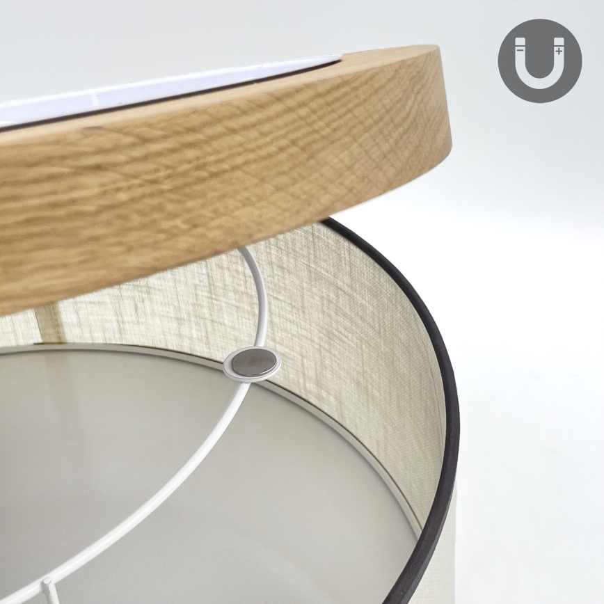 Brilagi - Iluminação de teto BELLADONNA 2xE27/15W/230V diâmetro 40 cm creme/carvalho
