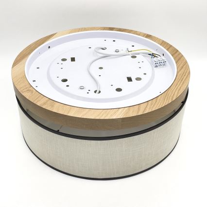 Brilagi - Iluminação de teto BELLADONNA 2xE27/15W/230V diâmetro 40 cm creme/carvalho