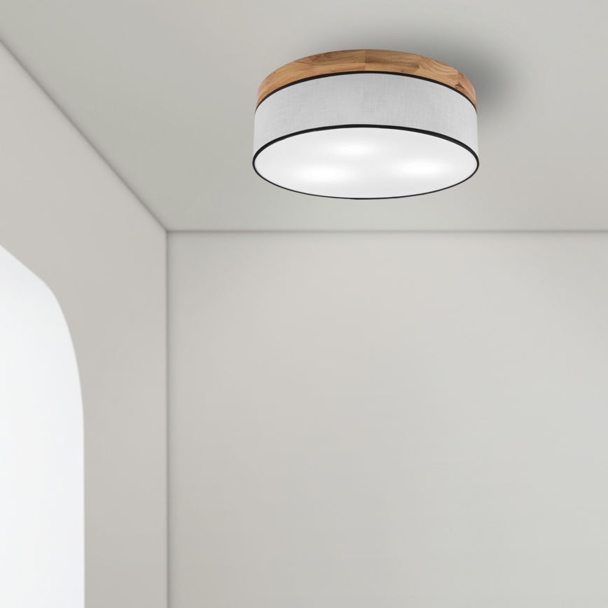 Brilagi - Iluminação de teto BELLADONNA 3xE27/15W/230V diâmetro 50 cm branco/carvalho
