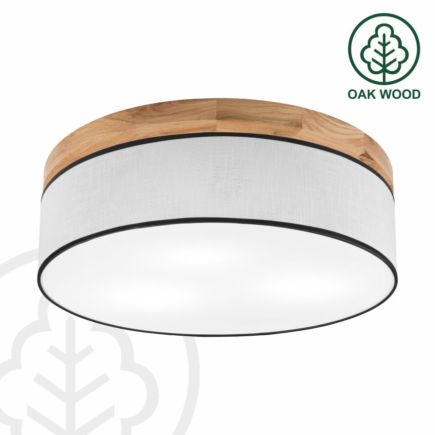 Brilagi - Iluminação de teto BELLADONNA 3xE27/15W/230V diâmetro 50 cm branco/carvalho
