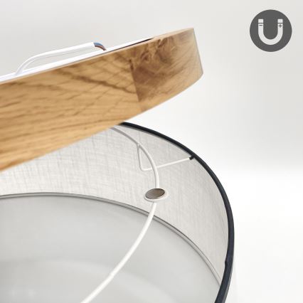 Brilagi - Iluminação de teto BELLADONNA 3xE27/15W/230V diâmetro 50 cm branco/carvalho