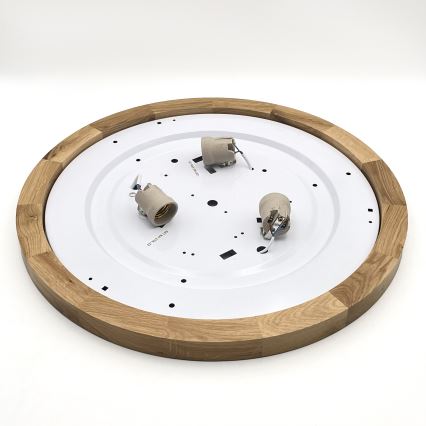 Brilagi - Iluminação de teto BELLADONNA 3xE27/15W/230V diâmetro 50 cm branco/carvalho
