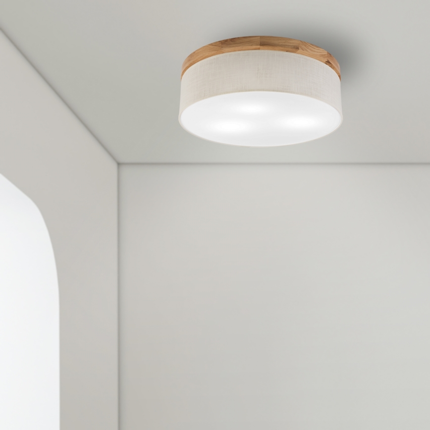 Brilagi - Iluminação de teto BELLADONNA 3xE27/15W/230V diâmetro 50 cm creme/carvalho