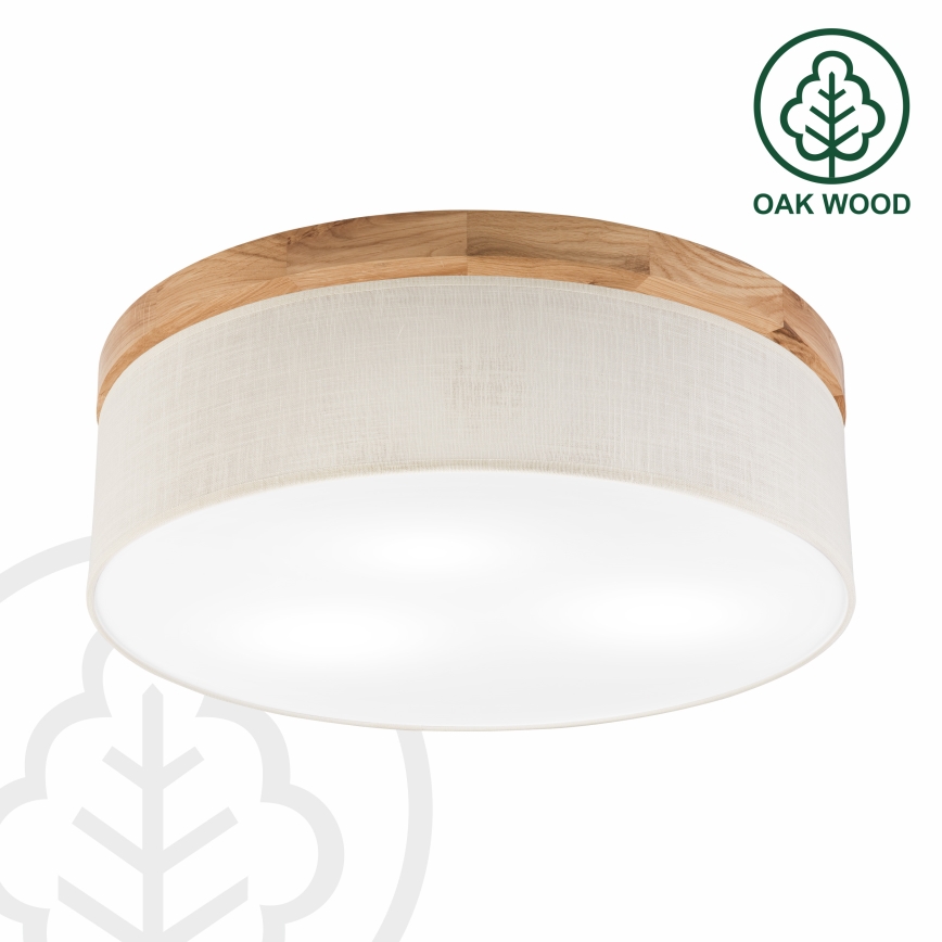 Brilagi - Iluminação de teto BELLADONNA 3xE27/15W/230V diâmetro 50 cm creme/carvalho