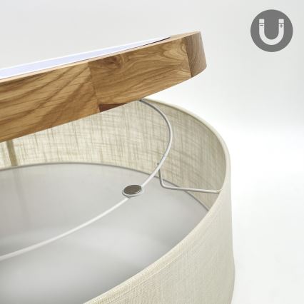Brilagi - Iluminação de teto BELLADONNA 3xE27/15W/230V diâmetro 50 cm creme/carvalho