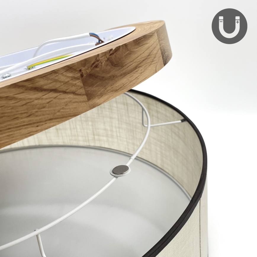 Brilagi - Iluminação de teto BELLADONNA 3xE27/15W/230V diâmetro 50 cm creme/carvalho