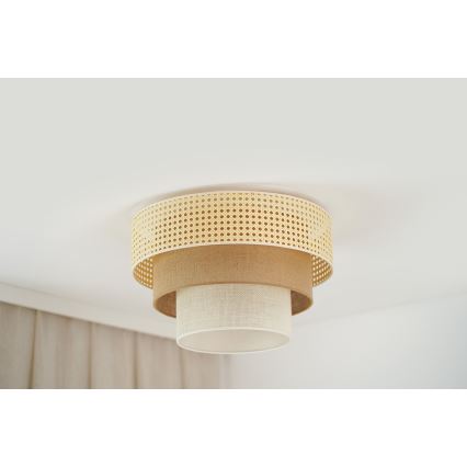 Brilagi - Iluminação de teto CEDAR LUNETA 1xE27/15W/230V diâmetro 45 cm bege/castanho/creme