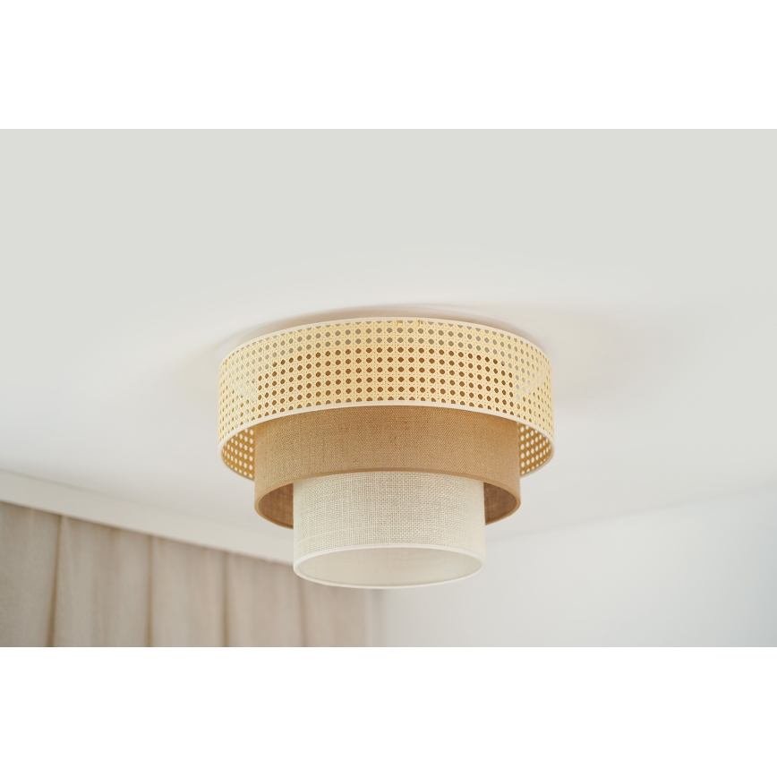 Brilagi - Iluminação de teto CEDAR LUNETA 1xE27/15W/230V diâmetro 45 cm bege/castanho/creme