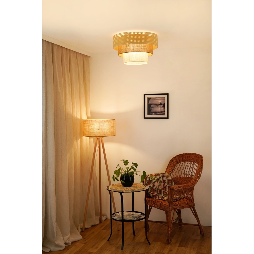 Brilagi - Iluminação de teto CEDAR LUNETA 1xE27/15W/230V diâmetro 45 cm bege/castanho/creme