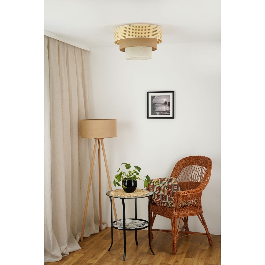 Brilagi - Iluminação de teto CEDAR LUNETA 1xE27/15W/230V diâmetro 45 cm bege/castanho/creme