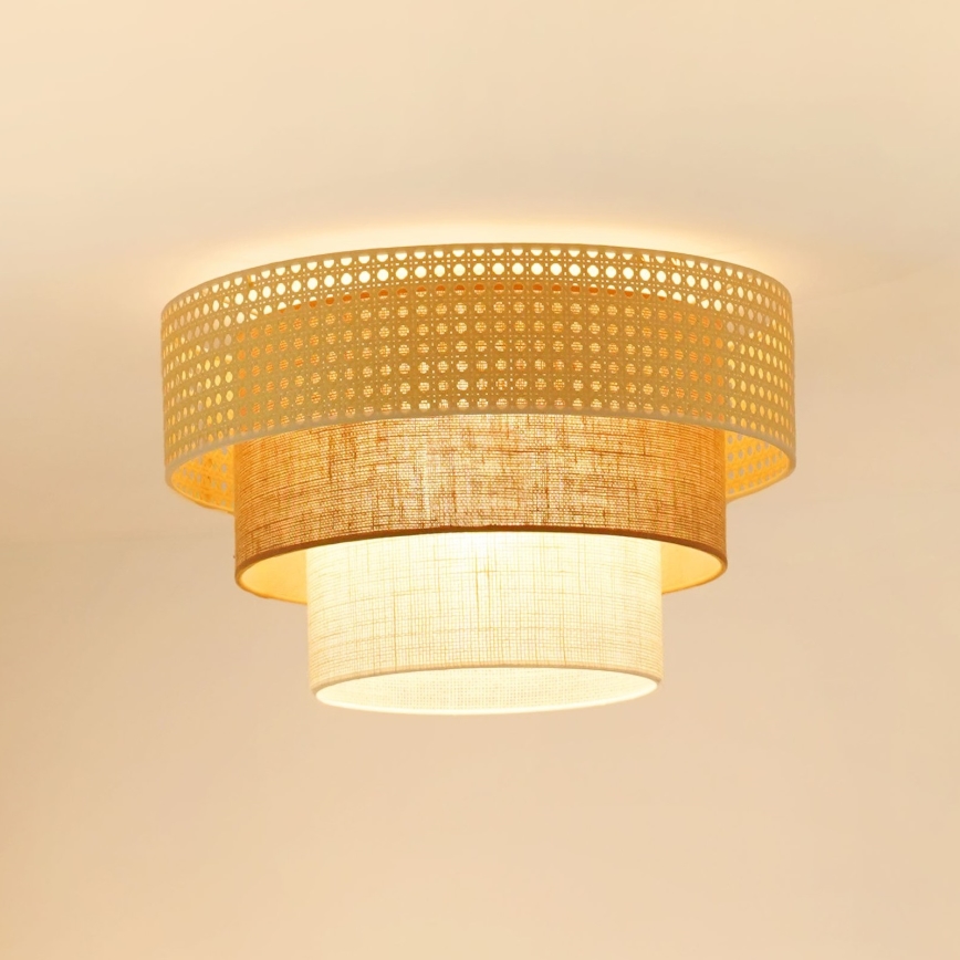 Brilagi - Iluminação de teto CEDAR LUNETA 1xE27/15W/230V diâmetro 45 cm bege/castanho/creme