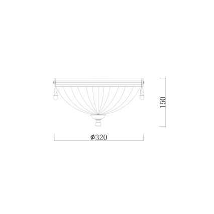 Brilagi - Iluminação de teto CLASSIC 2xE27/60W/230V latão