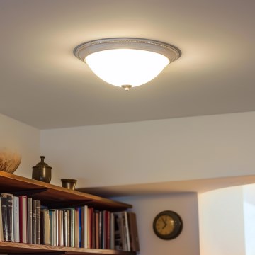 Brilagi - Iluminação de teto CLASSIC 3xE27/60W/230V creme/pátina