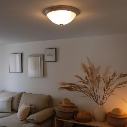 Brilagi - Iluminação de teto CLASSIC 3xE27/60W/230V creme/pátina