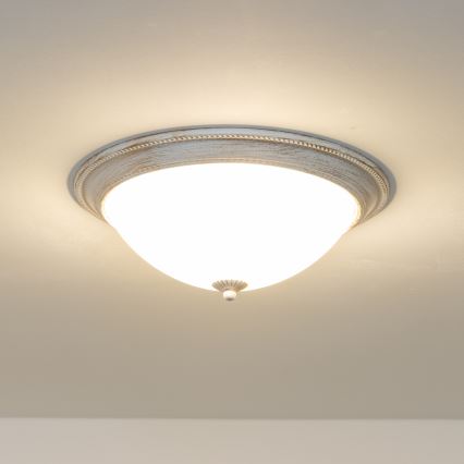 Brilagi - Iluminação de teto CLASSIC 3xE27/60W/230V creme/pátina