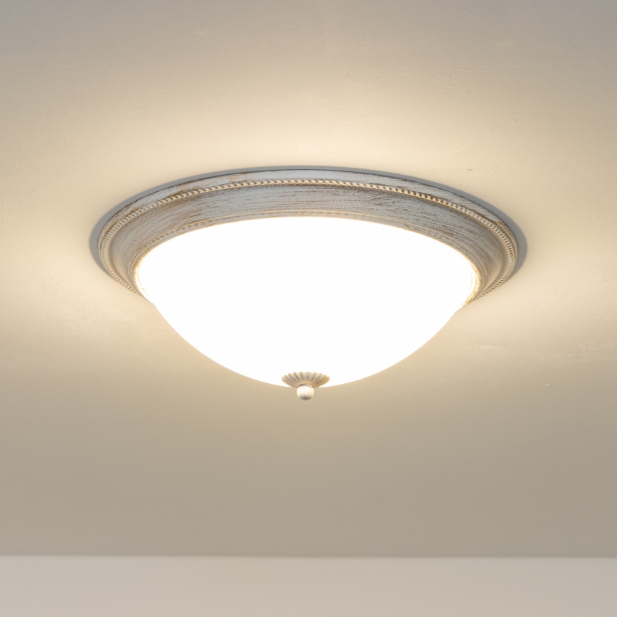 Brilagi - Iluminação de teto CLASSIC 3xE27/60W/230V creme/pátina