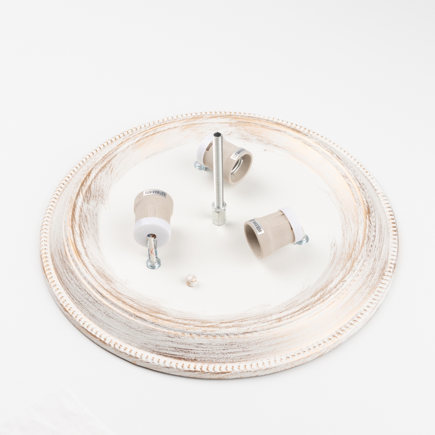 Brilagi - Iluminação de teto CLASSIC 3xE27/60W/230V creme/pátina