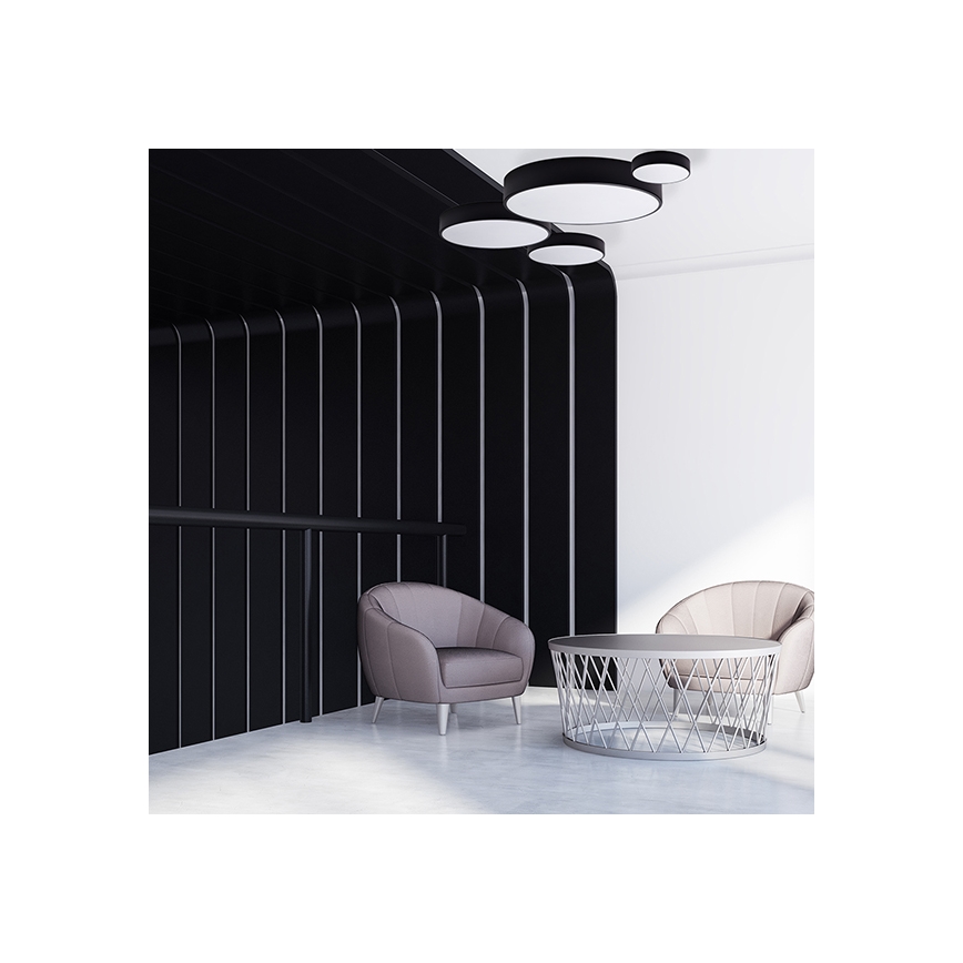 Brilagi - Iluminação de teto com sensor CLARE 2xE27/24W/230V diâmetro 30 cm preto
