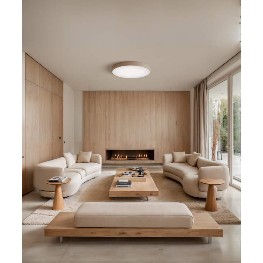 Brilagi - Iluminação de teto com sensor CLARE 6xE27/24W/230V diâmetro 80 cm bege