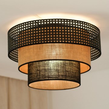 Brilagi - Iluminação de teto DAKOTA LUNETA 1xE27/15W/230V diâmetro 45 cm preto/bege