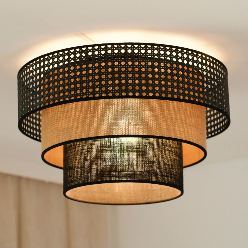 Brilagi - Iluminação de teto DAKOTA LUNETA 1xE27/15W/230V diâmetro 45 cm preto/bege