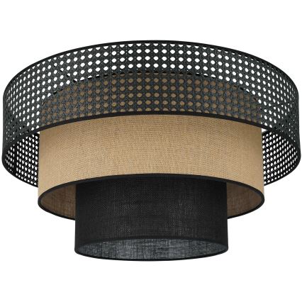 Brilagi - Iluminação de teto DAKOTA LUNETA 1xE27/15W/230V diâmetro 45 cm preto/bege