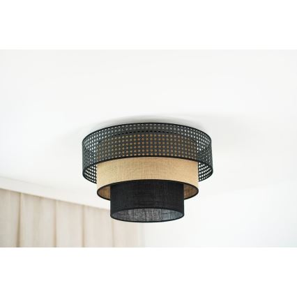 Brilagi - Iluminação de teto DAKOTA LUNETA 1xE27/15W/230V diâmetro 45 cm preto/bege