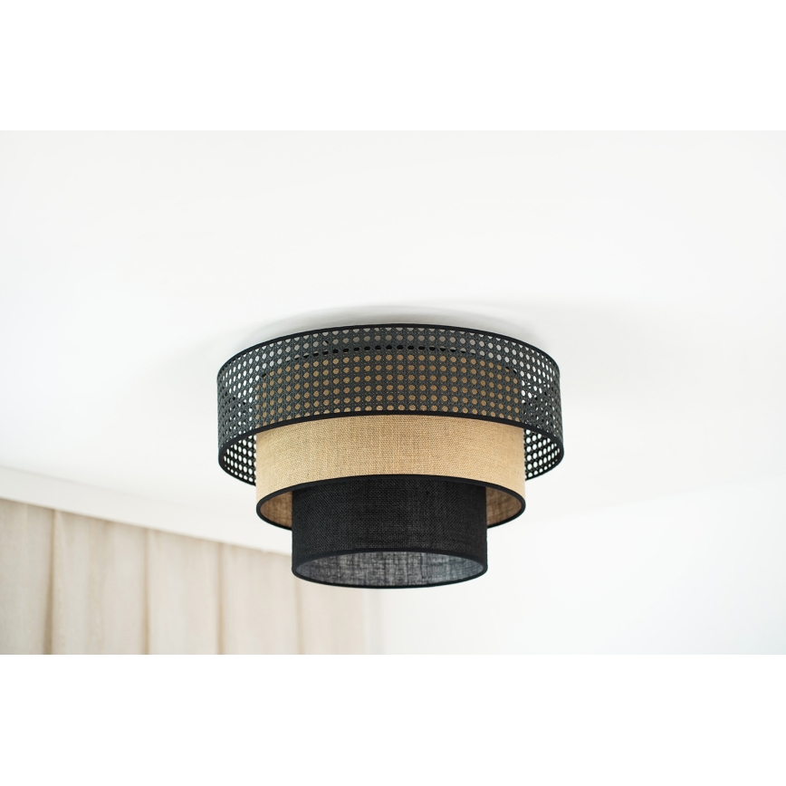 Brilagi - Iluminação de teto DAKOTA LUNETA 1xE27/15W/230V diâmetro 45 cm preto/bege