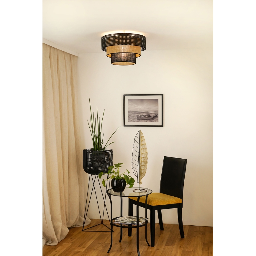 Brilagi - Iluminação de teto DAKOTA LUNETA 1xE27/15W/230V diâmetro 45 cm preto/bege