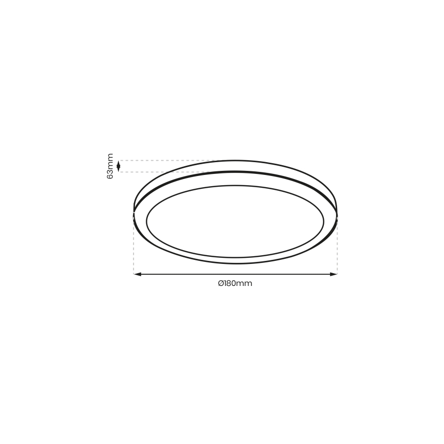 Brilagi - Iluminação de teto de casa de banho LED PERA LED/12W/230V diâmetro 18 cm IP65 preto