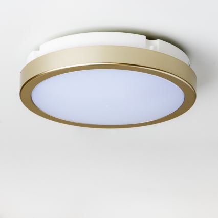 Brilagi - Iluminação de teto de casa de banho LED PERA LED/18W/230V diâmetro 22 cm IP65 dourada
