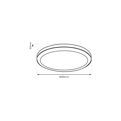 Brilagi - Iluminação de teto de casa de banho LED PERA LED/24W/230V diâmetro 28 cm IP65 preto