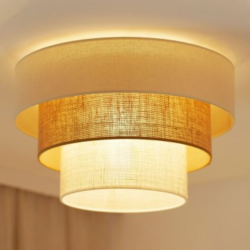 Brilagi-Iluminação de teto DENVER LUNETA 1xE27/15W/230V diâmetro 45 bege/castanho/creme