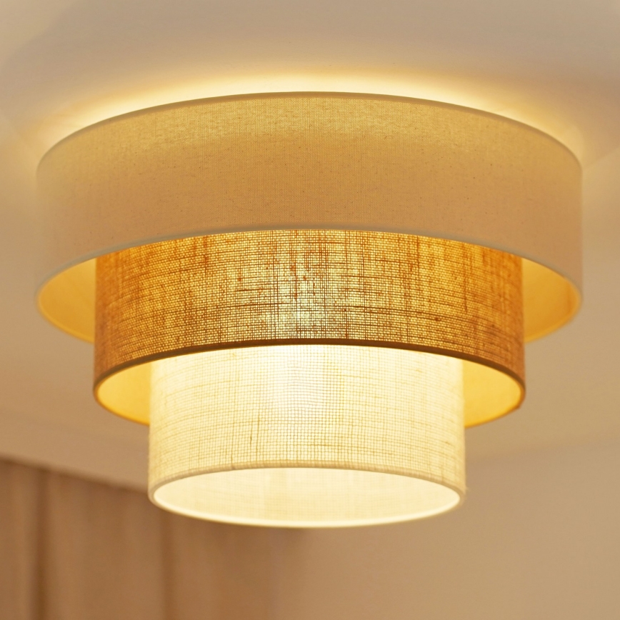 Brilagi-Iluminação de teto DENVER LUNETA 1xE27/15W/230V diâmetro 45 bege/castanho/creme