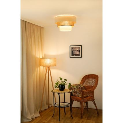 Brilagi-Iluminação de teto DENVER LUNETA 1xE27/15W/230V diâmetro 45 bege/castanho/creme