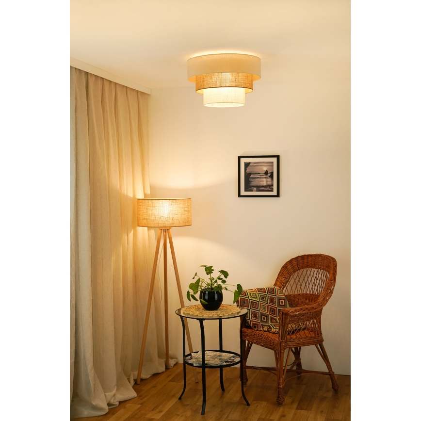 Brilagi-Iluminação de teto DENVER LUNETA 1xE27/15W/230V diâmetro 45 bege/castanho/creme