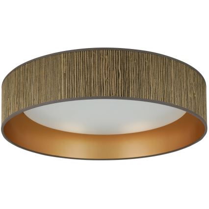 Brilagi - Iluminação de teto LED BOSTON ROLLER LED/24W/230V diâmetro 45 cm palha castanho/dourado