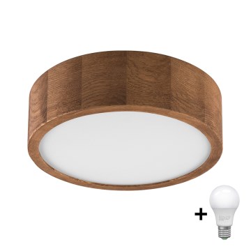 Brilagi - Iluminação de teto LED CARVALHO 1xE27/60W/230V carvalho cereja diâmetro 27 cm