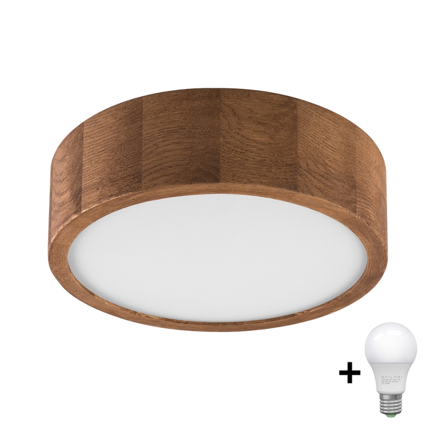 Brilagi - Iluminação de teto LED CARVALHO 1xE27/60W/230V carvalho cereja diâmetro 27 cm