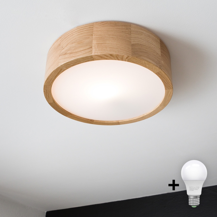 Brilagi - Iluminação de teto LED CARVALHO 1xE27/60W/230V carvalho diâmetro 27,5 cm