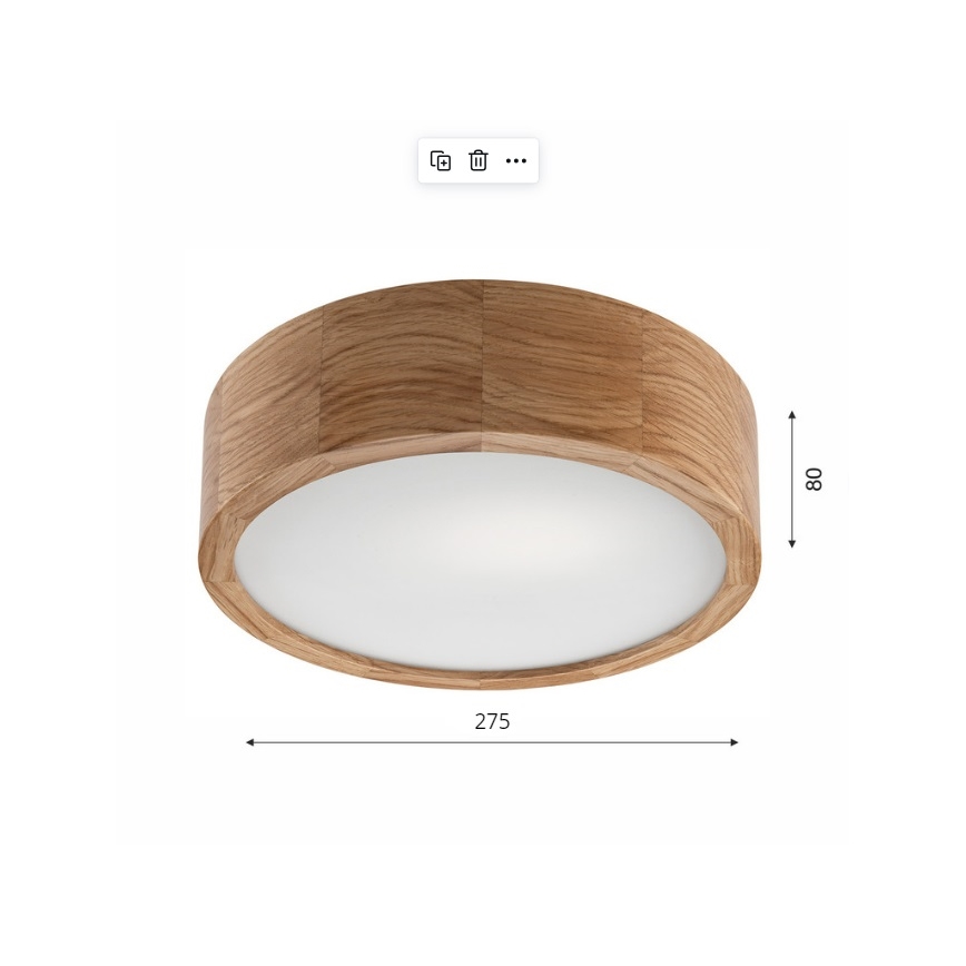 Brilagi - Iluminação de teto LED CARVALHO 1xE27/60W/230V carvalho diâmetro 27,5 cm
