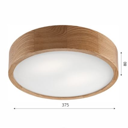 Brilagi - Iluminação de teto LED CARVALHO 2xE27/60W/230V carvalho diâmetro 37,5 cm