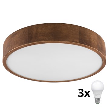 Brilagi - Iluminação de teto LED CARVALHO 3xE27/60W/230V carvalho cereja diâmetro 47 cm