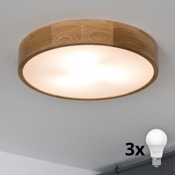 Brilagi - Iluminação de teto LED CARVALHO 3xE27/60W/230V carvalho diâmetro 47,5 cm