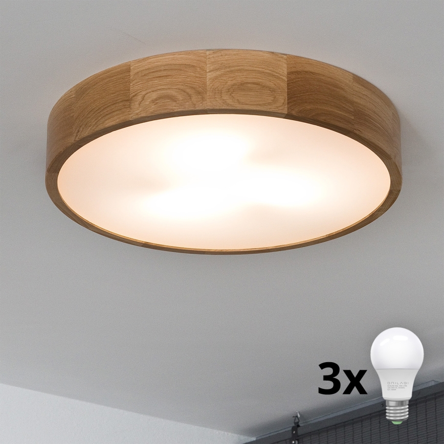 Brilagi - Iluminação de teto LED CARVALHO 3xE27/60W/230V carvalho diâmetro 47,5 cm
