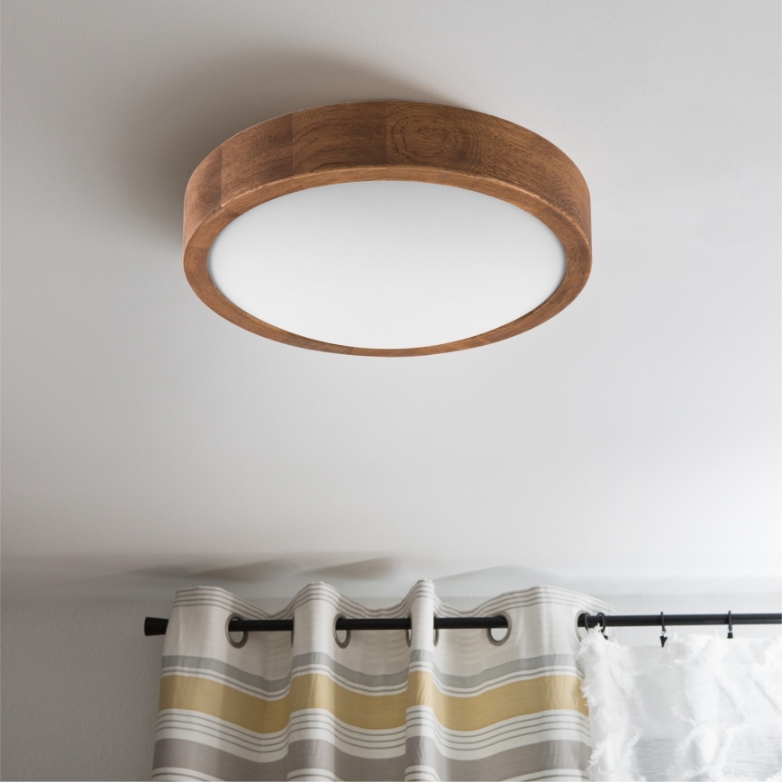 Brilagi - Iluminação de teto LED CARVALHO SLIM 1xE27/60W/230V carvalho cereja diâmetro 27 cm