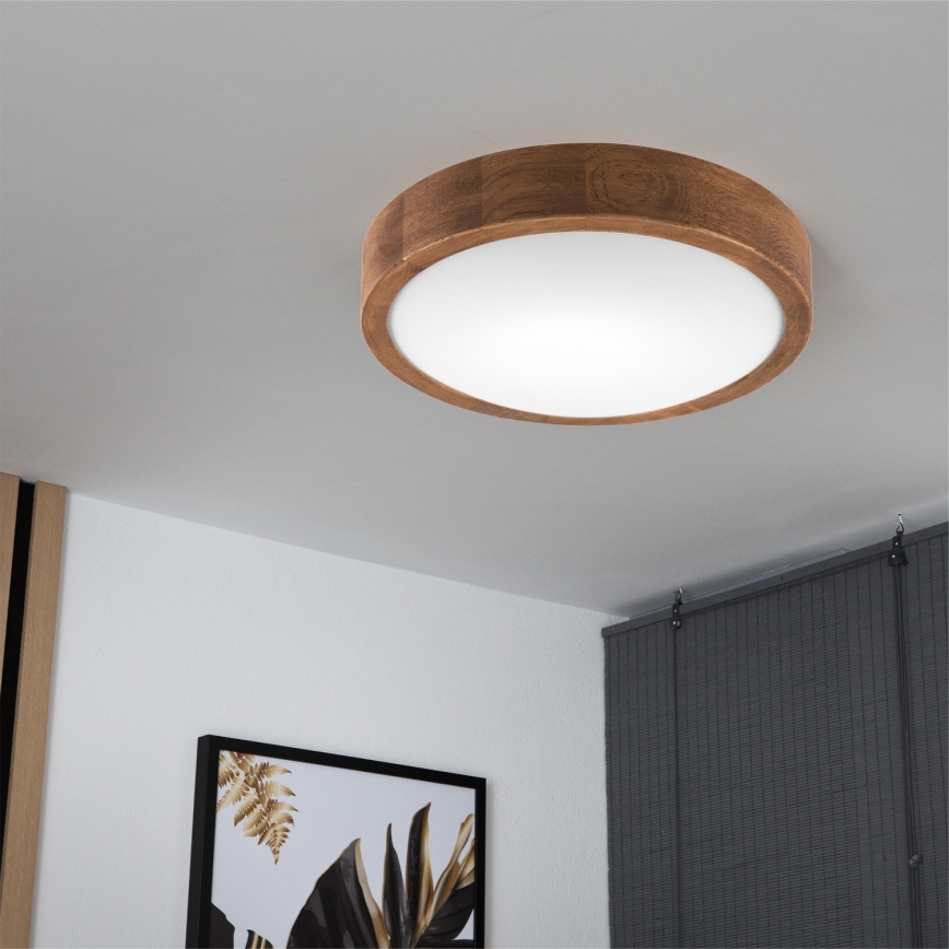 Brilagi - Iluminação de teto LED CARVALHO SLIM 1xE27/60W/230V carvalho cereja diâmetro 27 cm