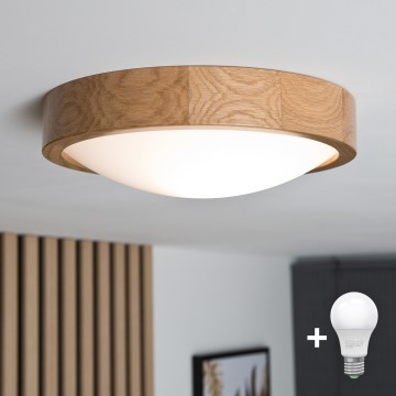 Brilagi - Iluminação de teto LED CARVALHO SLIM 1xE27/60W/230V carvalho diâmetro 27 cm